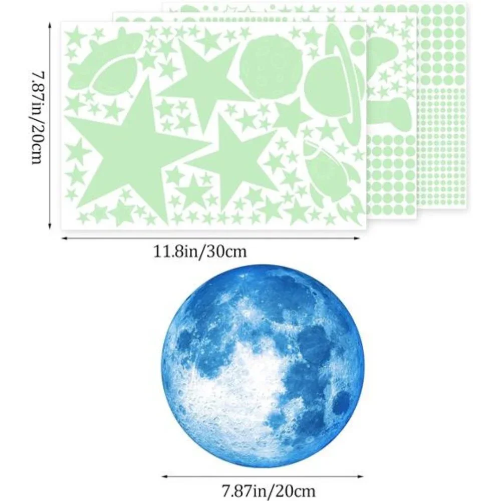 Glow in The Dark Stars for Ceiling 1106Pcs Glow in The Dark Moon and Planet